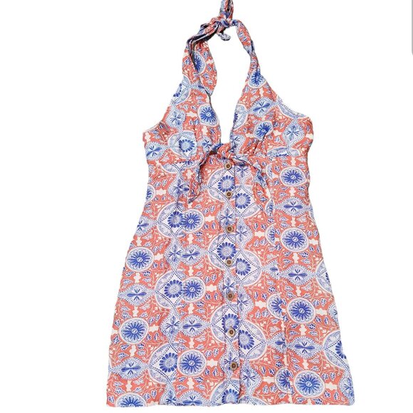 Anthropologie Maeve Halter Slim Mini Dress Bottom Print V-Neck Size XS - Picture 6 of 12